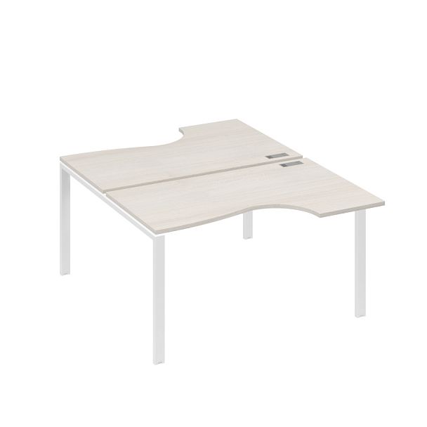 Рабочая станция (2х140) каркас UNO со столами Классика A4 А4 Б1 184 БП дуб / металлокаркас белый - Вид 1