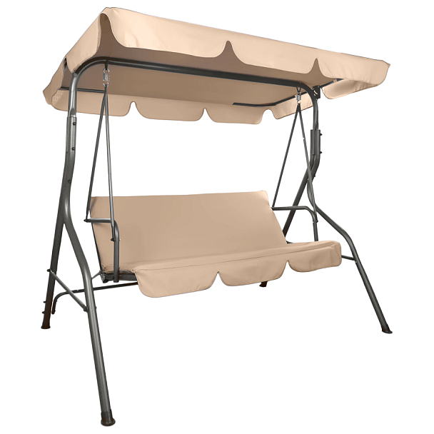 Качели садовые DASWERK (ДАСВЕРК) "COMFORT SC-003", 3 места, Ш170хГ110хВ153 см, мягкое сиденье, кофейный, 680052 - Вид 2