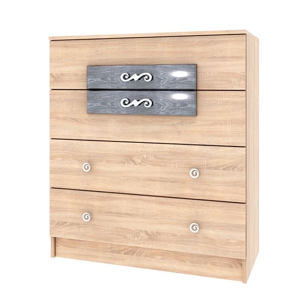 Комод Мадлен (810х820х435) дуб сонома/дуб шале серебро - Вид 1