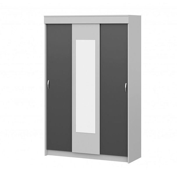 шкаф-купе Бассо серый/антрацит - Вид 1