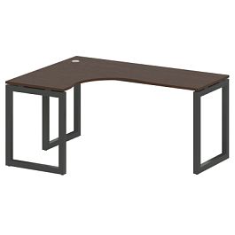 Metal System Quattro Стол криволинейный левый на О-образном м/к 50БО.СА-4 (L) Венге/Антрацит металл 1600*1200*750 - Фото предпросмотра