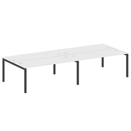 Metal System Quattro Р. ст. на 4 раб. места на П-образном м/к 50БП.СМ-4.5 Белый/Антрацит металл 3600*1475*750 - Фото предпросмотра