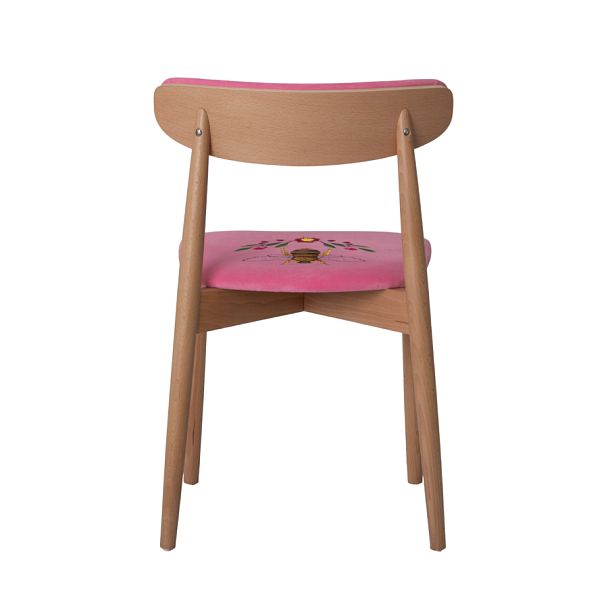 Стул Роквелл, вышивка Оса, велюр TEDDY 833, ножки бук, лак - Вид 6