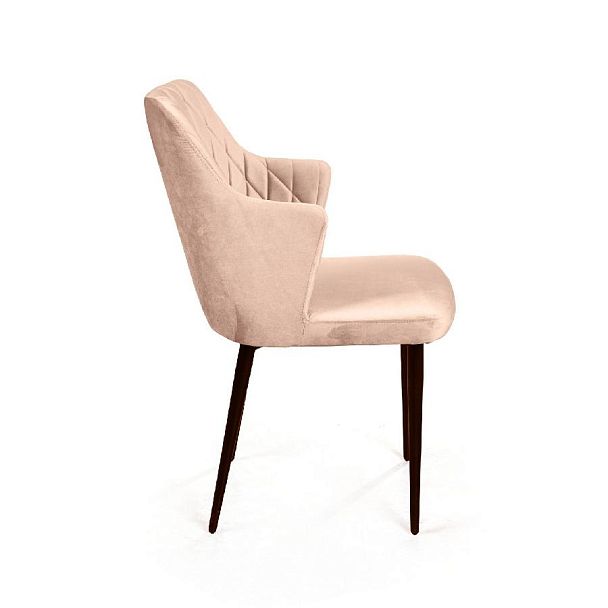 Стул с подлокотниками Hunt ромб, бархат бежевый 5 / чёрный конус - Вид 3