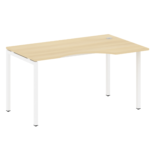 Metal System Quattro Стол криволинейный правый на П-образном м/к 40БП.СА-2 (R) Акация/Белый металл 1400*900*750 - Вид 1