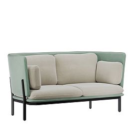 Stato Диван двухместный с низкой спинкой STA-02L Velutto 13/Velutto 14/Металл Черный 1730*850*855 - Фото предпросмотра