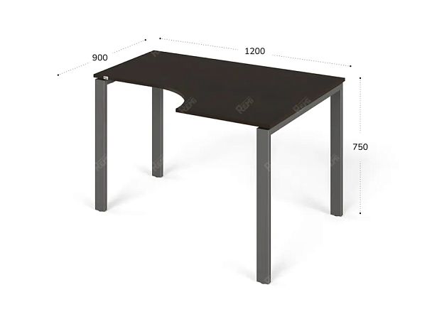 ЛАЙТ / LIGHT RLG016-10x9R Угловой стол 120x90x75 Венге - Вид 2