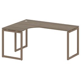 Metal System Quattro Стол криволинейный левый на О-образном м/к 40БО.СА-4 (L) Вяз/Мокко металл 1600*1200*750 - Фото предпросмотра