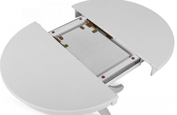 Стол деревянный раздвижной Вэлт D90(120)х90х76 Белый - Вид 5