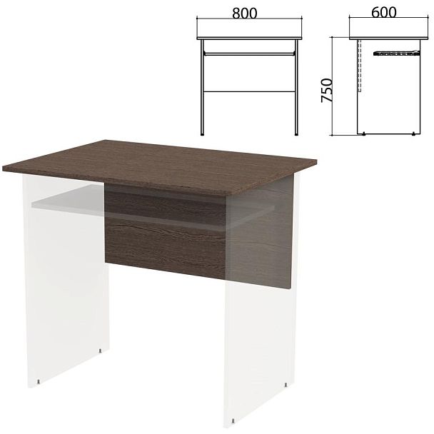 Столешница, царга стола компьютерного "Канц" 800х600х750 мм, цвет венге, СК25.16.1 - Вид 2