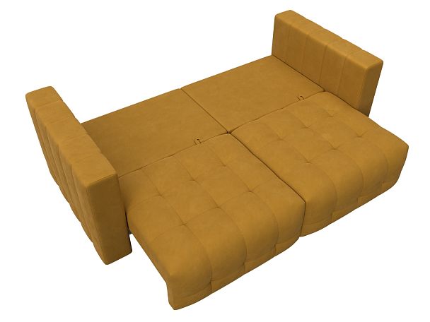 Диван прямой Лига-052 НПБ Велюр желтый - Вид 9