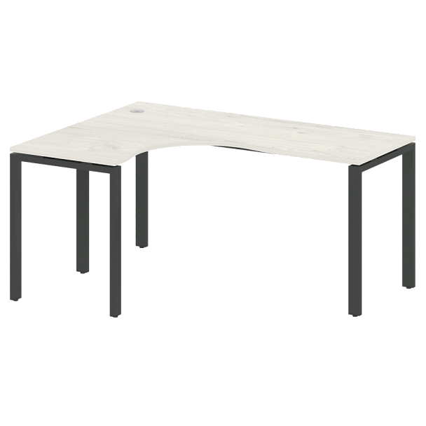 Metal System Стол криволинейный левый на П-образном м/к БП.СА-4 (L) Дуб наварра/Антрацит металл 1600*1200*750 - Вид 1