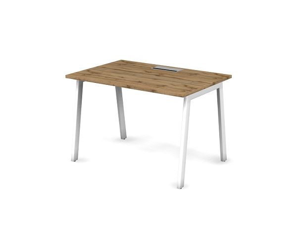 MATRIX 121S103-A Стол прямой, проводник Merida (А-обр. опоры) 1180х780х775 Дуб Крафт Золотой/Белый - Вид 1