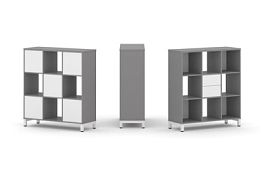 Стайл Проджект Набор стеллажа одностороннего, 3 яруса SN.NS-331 Серый Пепел/Белый/Металл Белый 1121* - Фото предпросмотра