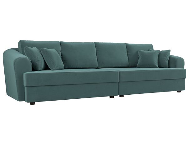 Прямой диван Милтон (полностью велюр бирюзовый) - Вид 1