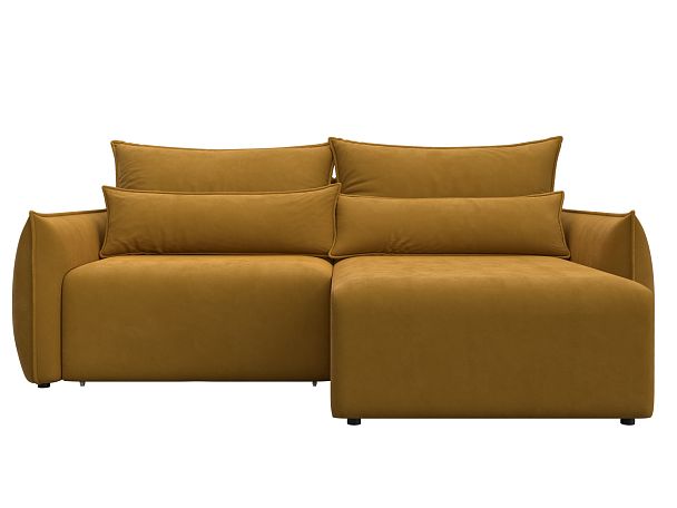 Диван угловой Лига-051 НПБ угол универсальный Велюр желтый - Вид 2