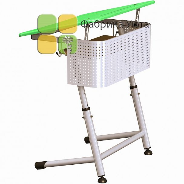 Парта "Премьера 1Р" с перф. экр., полочкой, угл. накл. стол., рег., цвет (2-6 гр) - Вид 3