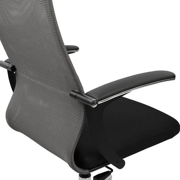 Кресло офисное BRABIX PREMIUM "Ultimate EX-801" хром, плотная двойная сетка Х2, черное/серое, 532918 - Вид 15