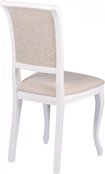 Стул деревянный с мягким сиденьем Арктос Белый/Кремовая рогожка - Вид 4