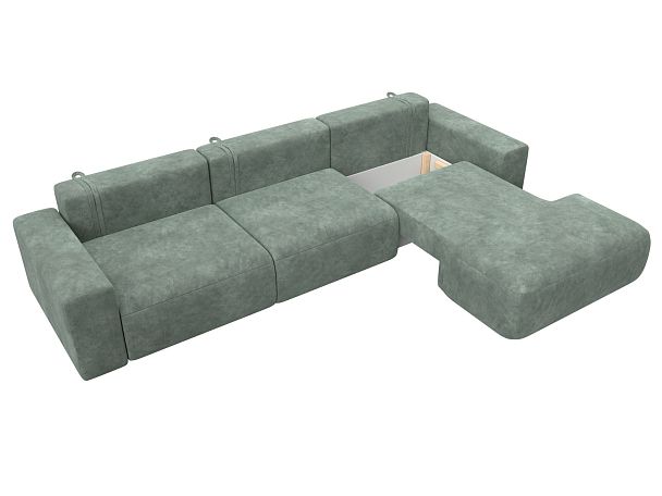 Диван угловой Лига-036 НПБ Классик Лонг правый угол Велюр зеленый - Вид 7