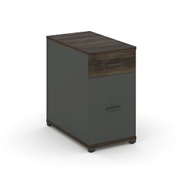 Concept Тумба опорная/приставная 1 ящ.+1 распаш. фасад CN.TGO-005 A Дуб Мали/Антрацит/Металл Антрацит 420*720*750 - Фото предпросмотра