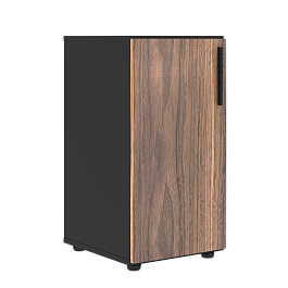 Шкаф низкий узкий VRLCS 40.1 Американский орех/Яшма черный 400х430х781 VELION VENEER - Фото предпросмотра