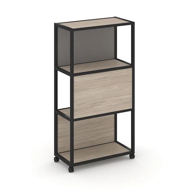 Shelf Mobile Стеллаж 4 уровня 1 секция VR.LT-STK-405.10 Дуб Аттик/Металл Черный/W-11 1000*400*1523 - Вид 1