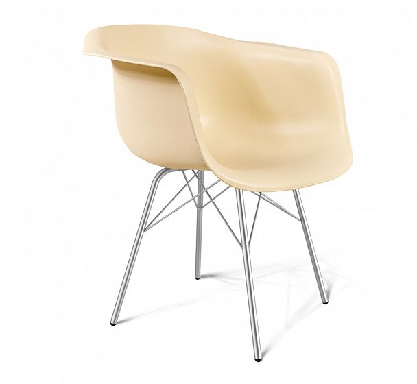 Стул Sheffilton SHT-ST31/S64 на металлическом каркасе бежевый/хром лак - Вид 1