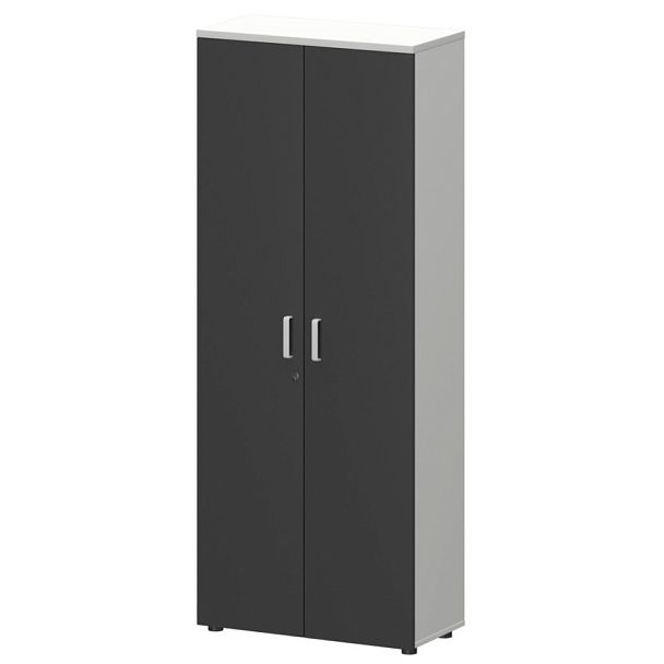 Шкаф для одежды СМШ-58ШД Тип1 Белый/Графит 792x380x1990 Смарт - Вид 1