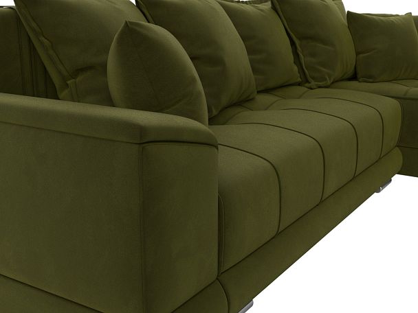 Угловой диван НордСтар правый угол Микровельвет зеленый - Вид 3