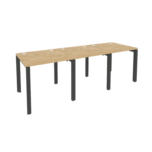 Onix Рабочая станция на П-образном м/к O.MP-RS-3.0.8 Тиквуд светлый/Антрацит металл 2340*800*750 - Вид 1