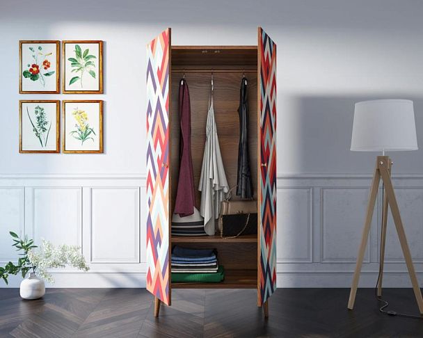 Шкаф малый двухстворчатый Berber принт 2 арт BB08/Print_02 - Вид 2