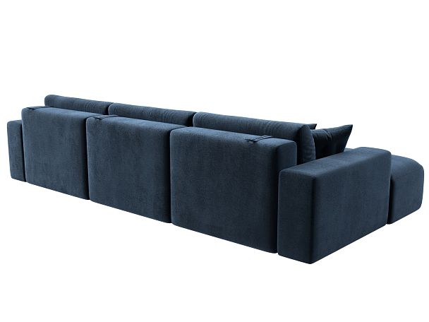 Диван угловой Лига-036 НПБ Классик Лонг левый угол Велюр синий - Вид 6