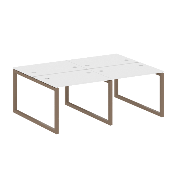 Metal System Quattro Р. ст. на 4 раб. места на О-образном м/к 50БО.СМ-4.1 Белый/Мокко металл 2000*1475*750 - Вид 1