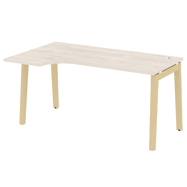 Onix Wood Стол эргономичный левый OW.SA-1 (L) Денвер светлый/Дуб светлый/Белый металл 1580*980*750 (720/460) - Вид 1