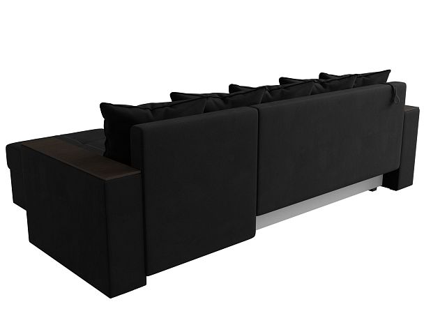 Диван угловой Дубай Лайт угол правый (полностью микровельвет черный) - Вид 6