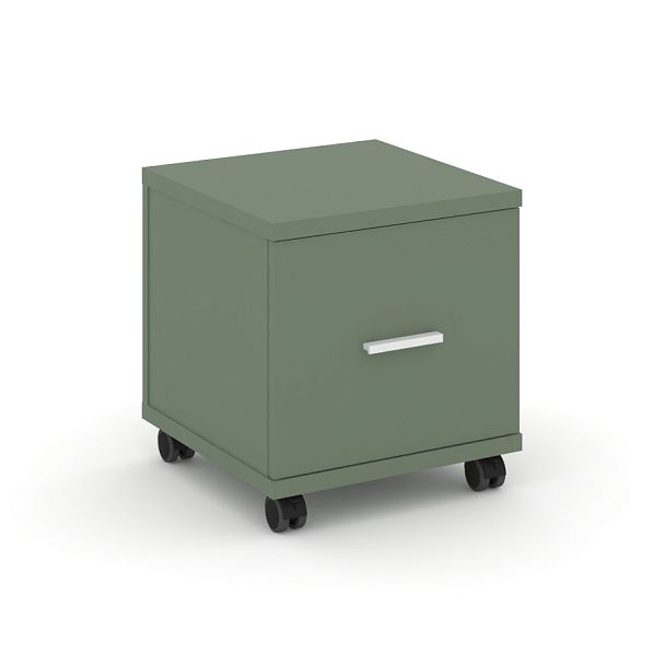 Concept Тумба мобильная 1 распаш. фасад CN.TUM-007 W Кобо/Металл Белый 420*420*448 - Вид 1