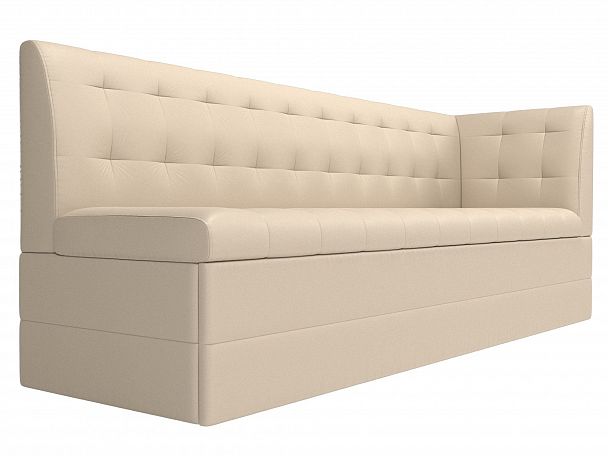 Кухонный диван Бриз с углом (полностью экокожа бежевая) - Вид 3