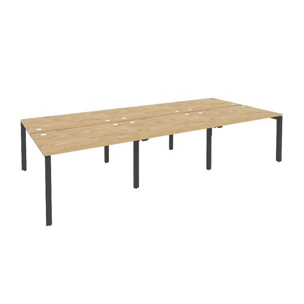 Onix Рабочая станция на П-образном м/к O.MP-D.RS-6.2.8 Тиквуд светлый/Антрацит металл 3540*1635*750 - Вид 1