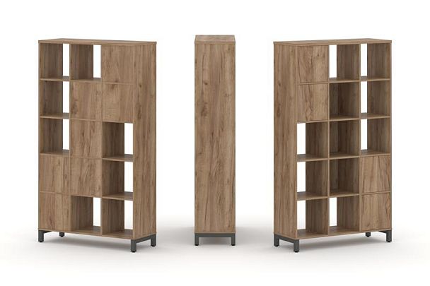 Стайл Проджект Набор стеллажа 1 сторон., 5 яр. SN.NS-531 Дуб Табак/Металл Антрацит 1121*400*1982 - Вид 1