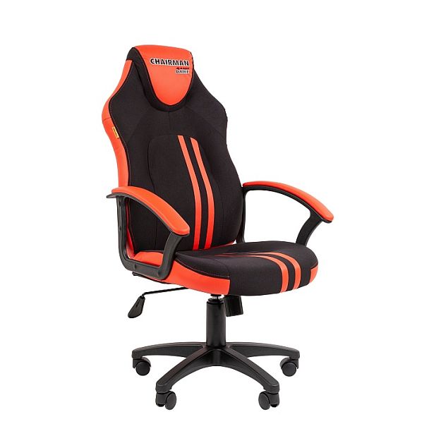 Кресло CHAIRMAN GAME 26, экокожа/ткань стандарт, черный/красный - Вид 1