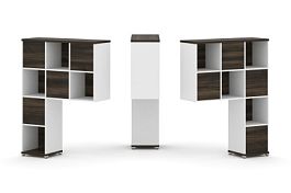 Concept Надставка высокая CN.DNV-001 Дуб Мали/Белый Бриллиант/Металл Белый 1099*350*1486 - Фото предпросмотра