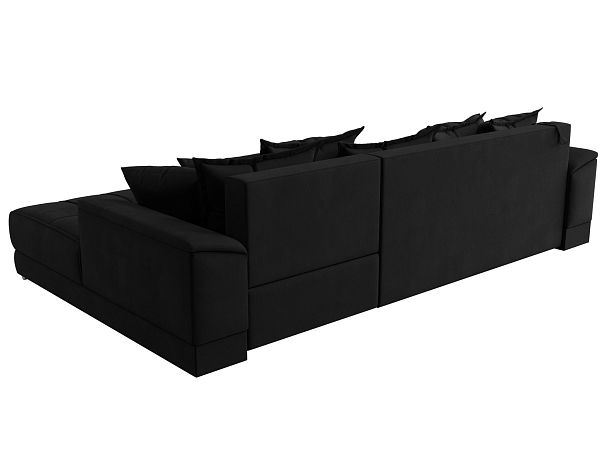 Угловой диван НордСтар правый угол Микровельвет черный - Вид 5