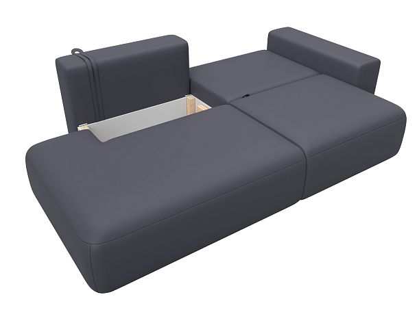 Диван прямой Лига-036 НПБ Модерн подлокотник справа Экокожа серый - Вид 8