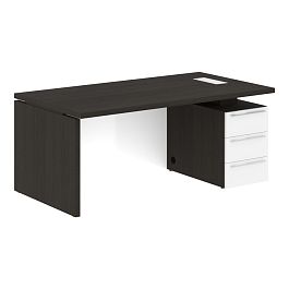 Стол письменный СП-064-25-25(R) Дуб Мореный/Белый глянец 1800х900х750 KANON - Фото предпросмотра