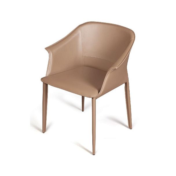 Стул  с подлокотниками GIO, кожа хаки-тауп - Вид 12