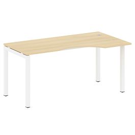 Metal System Quattro Стол криволинейный правый на П-образном м/к 50БП.СА-1 (R) Акация/Белый металл 1600*900*750 - Фото предпросмотра