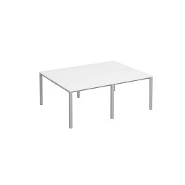 Рабочая станция на металлокаркасе КФ (4х100) Комфорт КФ К.С1 1143-2 БП белый премиум / серый - Фото предпросмотра