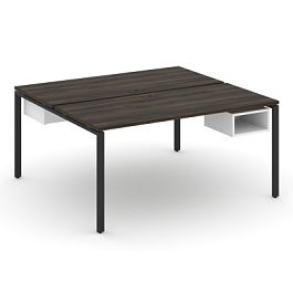 Concept Рабочая станция 2 сторонняя с подвесными тумбами на 2 места CN.DRS-104 Дуб Мали/Белый Бриллиант/Металл Черный 1580*1480*750 - Фото предпросмотра