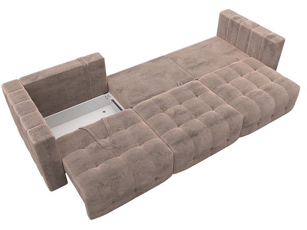 Диван прямой Лига-052 НПБ Лонг Велюр бежевый - Вид 9